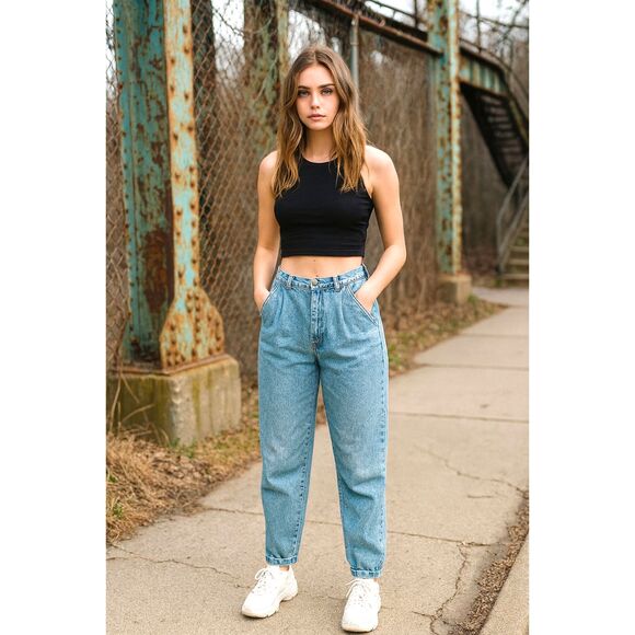 Woman's Vintage Docker Jeans Levi's 80's-90's Y2K Chinos Relaxed Sz. 12 Mom - Picture 1 of 6